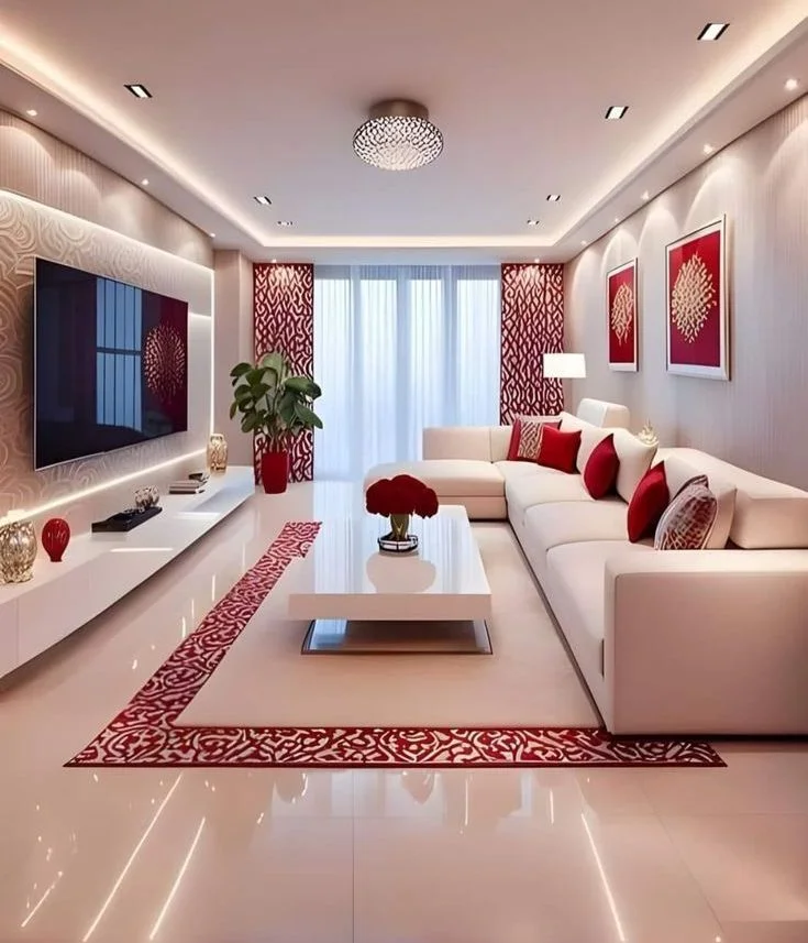 چیدمان پذیرایی مستطیلی