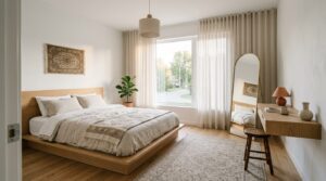 چیدمان اتاق ۱۲ متری؛ راهنمای جامع طراحی فضای کار و خواب بدون شلوغی - تصویر شاخص