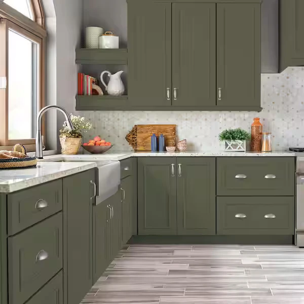 رنگ کابینت سبز زیتونی