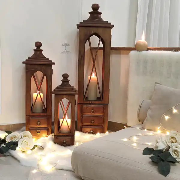 مدل فانوس دکوری چوبی