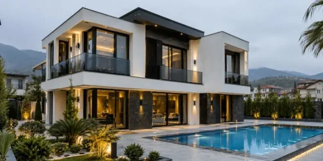 طراحی ویلای مدرن دوبلکس با استخر در شمال - تصویر شاخص